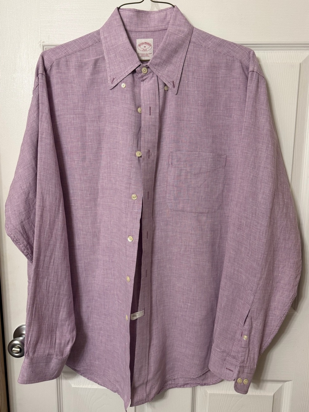 Brooks Brothers Burgundy Long-Sleeve Button-Down Shirt